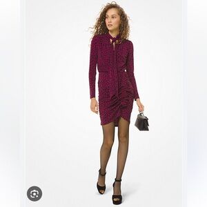 Pink and Black Leopard Print Dress